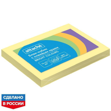 Стикеры Attache Simple 76х51 мм пастельные желтые (1 блок,100 листов)