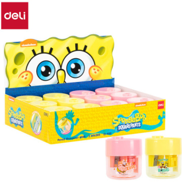 Точилка DELI «SpongeBob», с контейнером, ассорти
