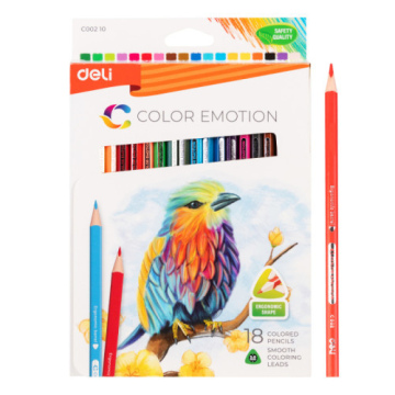 Карандаши цветные Deli «Color Emotion», 18 цветов, картон