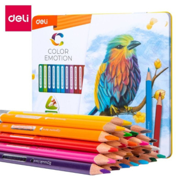 Карандаши цветные Deli «Color Emotion», 24 цвета, в метал. коробке
