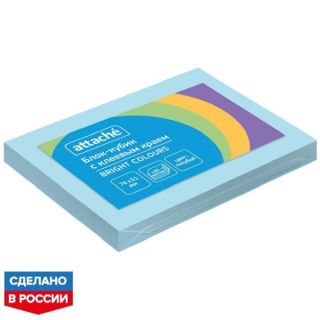 Стикеры Attache Simple 76х51 мм пастельные голубые (1 блок,100 листов)