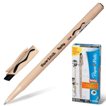 Ручка стираемая шариковая PAPER MATE Replay, ЧЕРНАЯ, 1,2мм, линия 1мм
