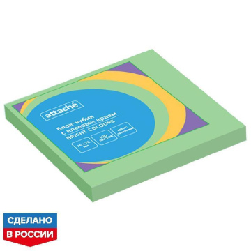 Стикеры Attache Simple 76х76 мм пастельные салатовые (1 блок на 100 листов)