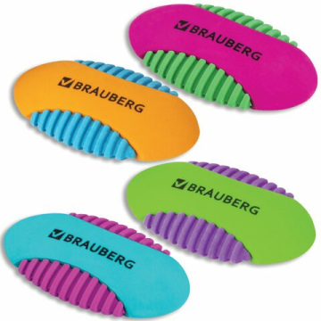 Ластик BRAUBERG «Mix S», 58х33х13 мм, цвет ассорти